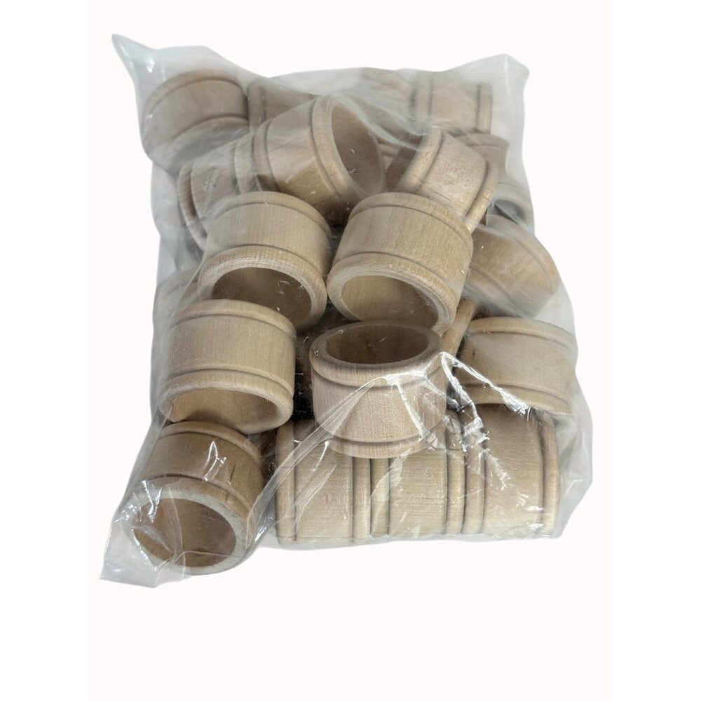 Rustic Wooden Napkin Rings Set of 24 Unfinished Natural Wood Kitchen Dinning Tab